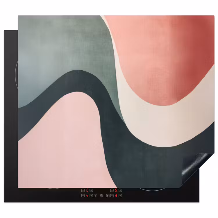 Inductie beschermer - Abstract - Golven - Sierlijk - Roze — 1