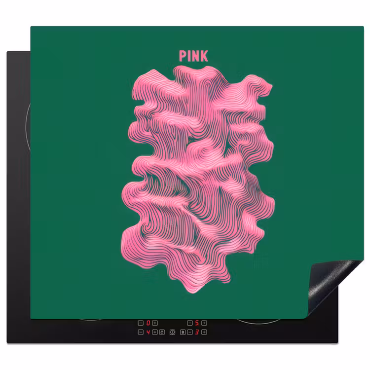 Inductie beschermer - Abstract - Pink - Lijnen - Groen — 1