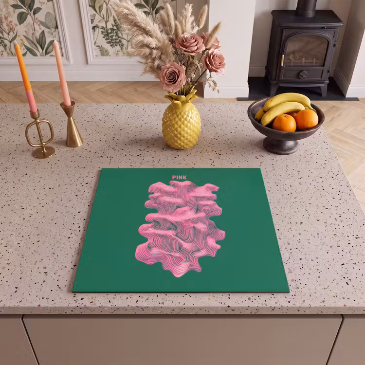 Inductie beschermer - Abstract - Pink - Lijnen - Groen — 3