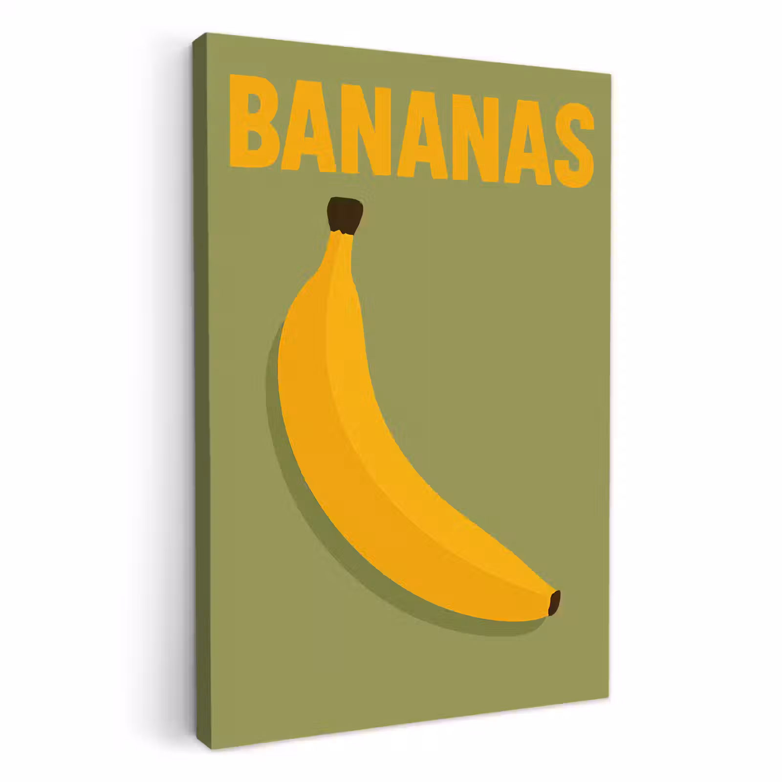 Canvas schilderij - Banaan - Minimalistisch - Geel — 1
