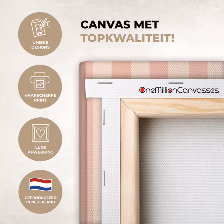 Canvas schilderij - Aardbei - Strepen - Minimalistisch - Rood — 2