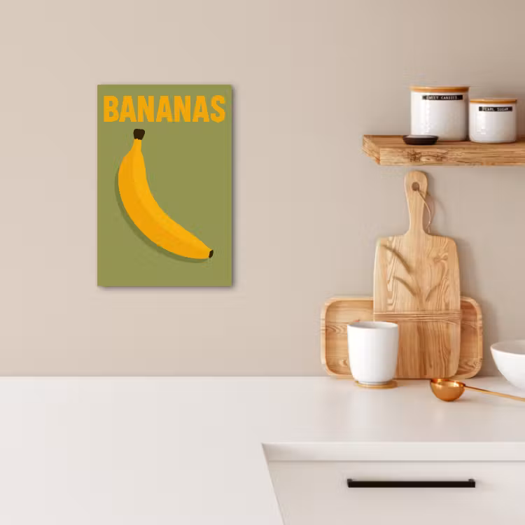 Canvas schilderij - Banaan - Minimalistisch - Geel — 2