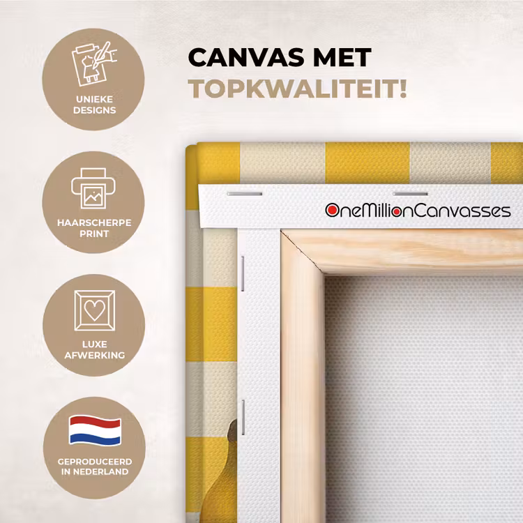 Canvas schilderij - Bananen - Geel - Geblokt — 2