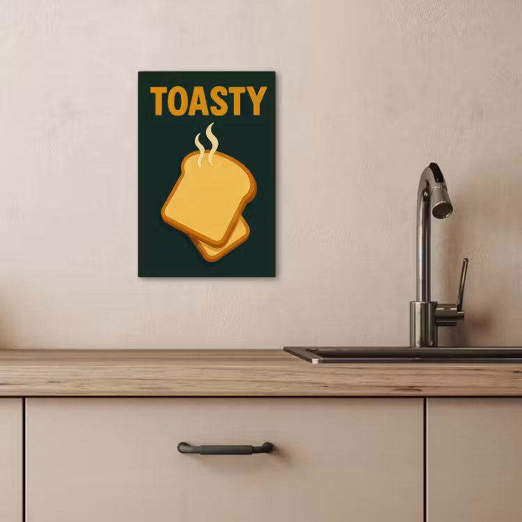 Canvas schilderij - Brood - Tosti - Groen - Minimalistisch — 1