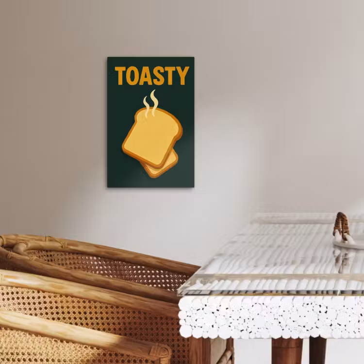 Canvas schilderij - Brood - Tosti - Groen - Minimalistisch — 4