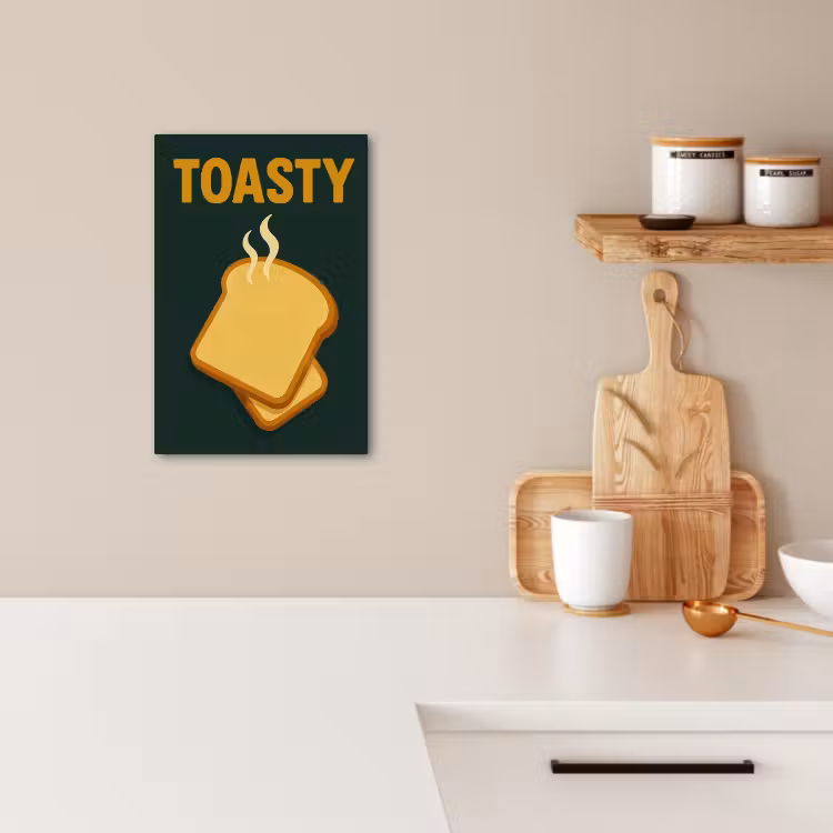 Canvas schilderij - Brood - Tosti - Groen - Minimalistisch — 5