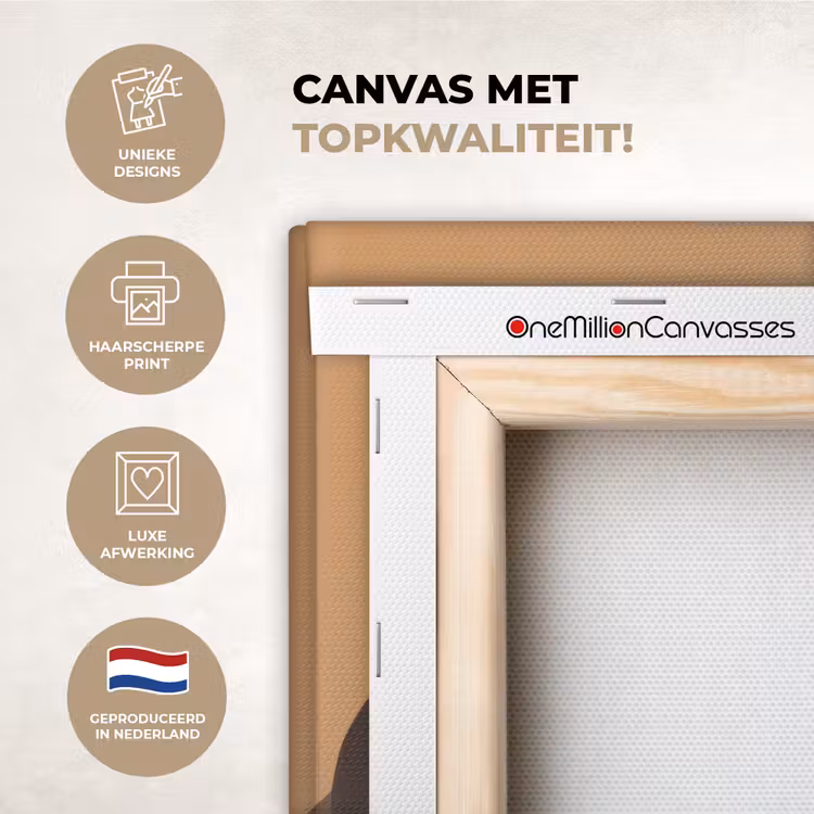 Canvas schilderij - Cappuccino - Kop - Schotel - Minimalitisch — 3