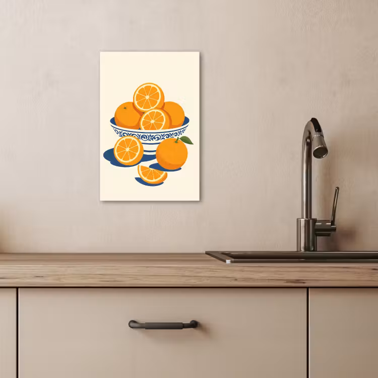 Canvas schilderij - Schaal - Minimalistisch - Oranje - Sinaasappels — 3