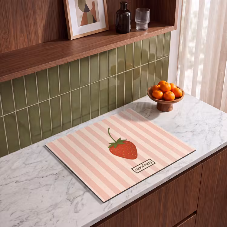 Inductie beschermer - Aardbei - Strepen - Minimalistisch - Rood — 4
