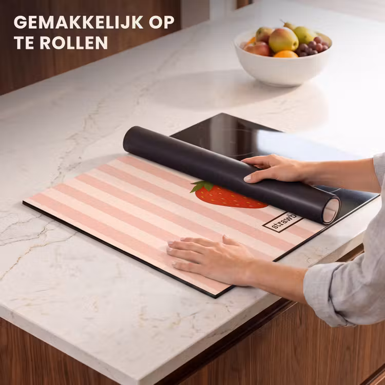 Inductie beschermer - Aardbei - Strepen - Minimalistisch - Rood — 7