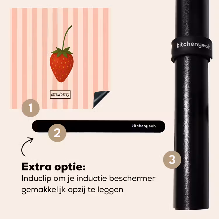 Inductie beschermer - Aardbei - Strepen - Minimalistisch - Rood — 8