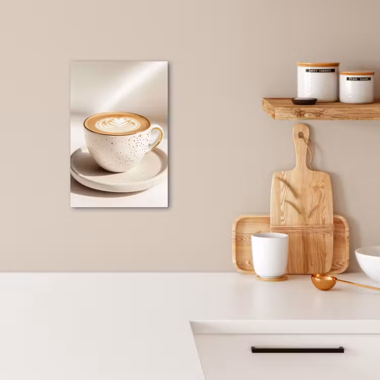 Canvas schilderij - Cappuccino - Schuim - Schotel - Beige — 5