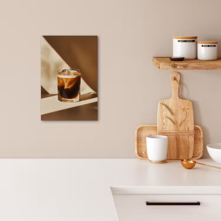 Canvas schilderij - Glas - Ijskoffie - Schaduw - Bruin — 5