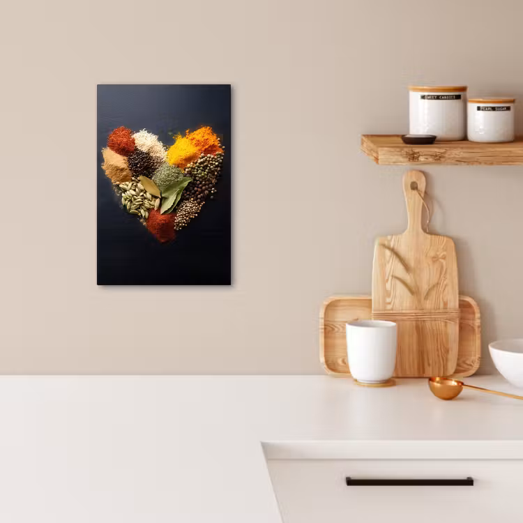 Canvas schilderij - Specerijen - Mix - Hartvorm - Zwart — 2