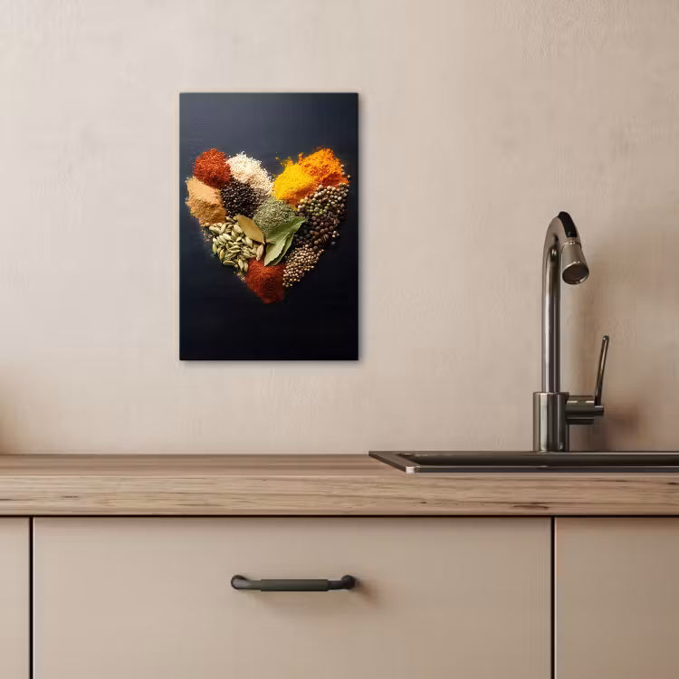 Canvas schilderij - Specerijen - Mix - Hartvorm - Zwart — 4