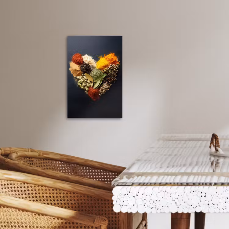 Canvas schilderij - Specerijen - Mix - Hartvorm - Zwart — 5