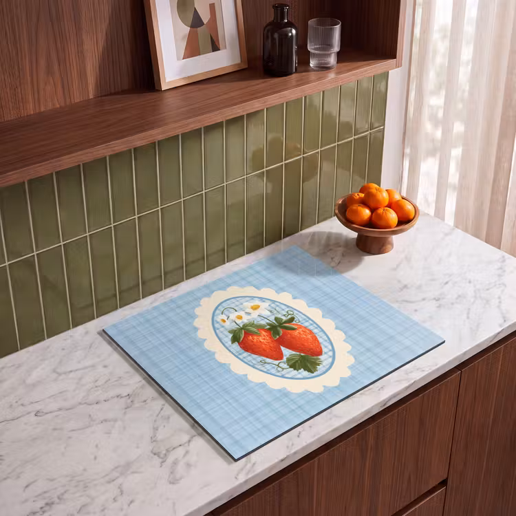 Inductie beschermer - Aardbeien - Lijst - Rood - Geruit — 4