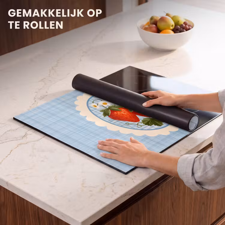Inductie beschermer - Aardbeien - Lijst - Rood - Geruit — 7