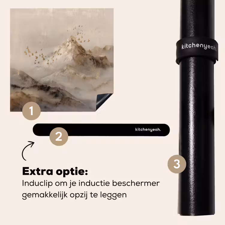 Inductie beschermer - Berglandschap - Mist - Penseelstreken — 8
