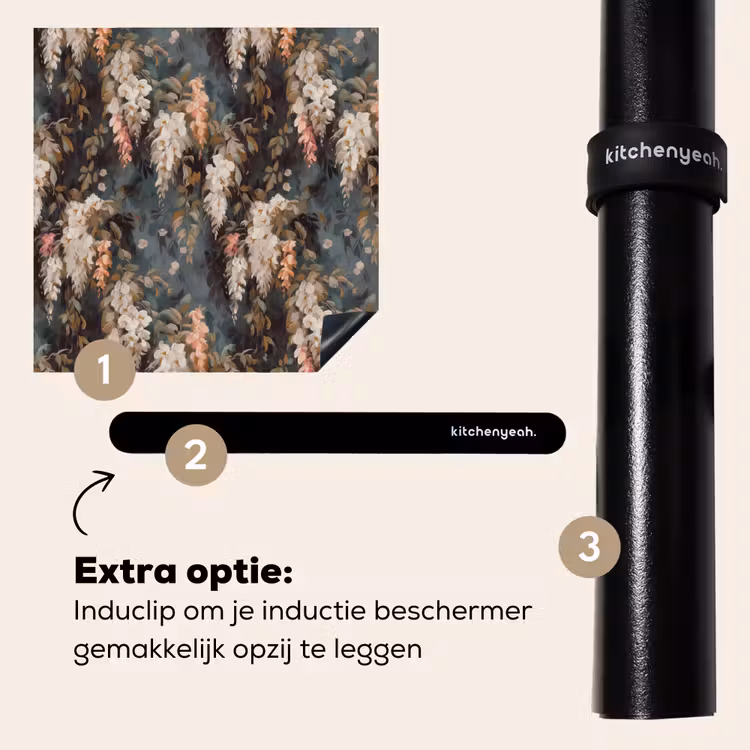Inductie beschermer - Bloemen - Bladeren - Donker - Patroon — 8