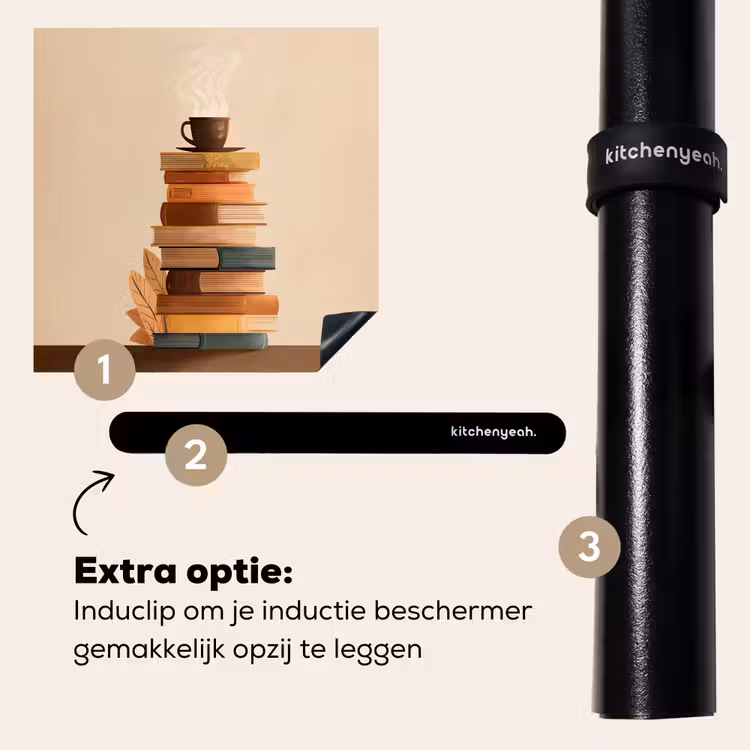 Inductie beschermer - Boeken - Toren - Koffie - Beige — 8