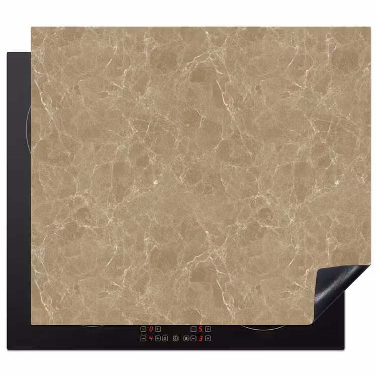 Inductie beschermer - Beige - Marmer - Witte aders — 1