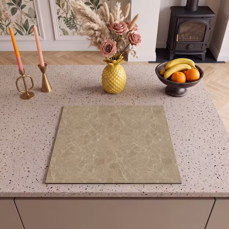 Inductie beschermer - Beige - Marmer - Witte aders — 3