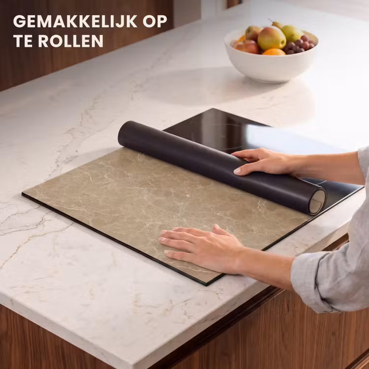 Inductie beschermer - Beige - Marmer - Witte aders — 7