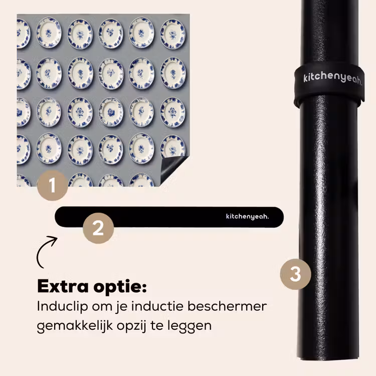Inductie beschermer - Borden - Bloemen - Blauw - Wit — 8