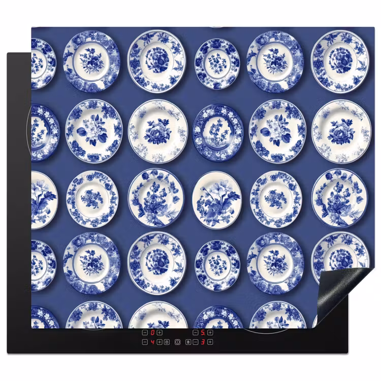 Inductie beschermer - Borden - Floraal - Blauw — 1