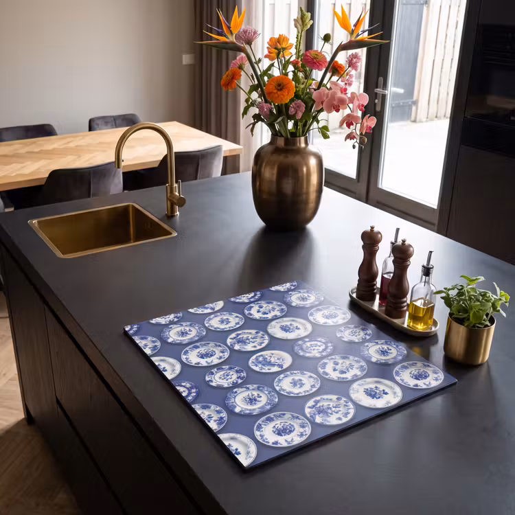 Inductie beschermer - Borden - Floraal - Blauw — 2