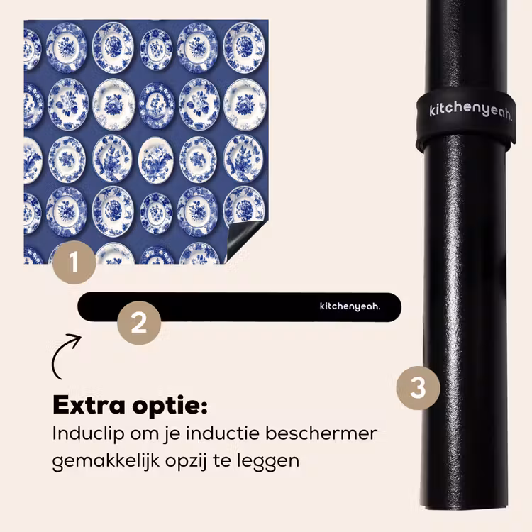 Inductie beschermer - Borden - Floraal - Blauw — 8