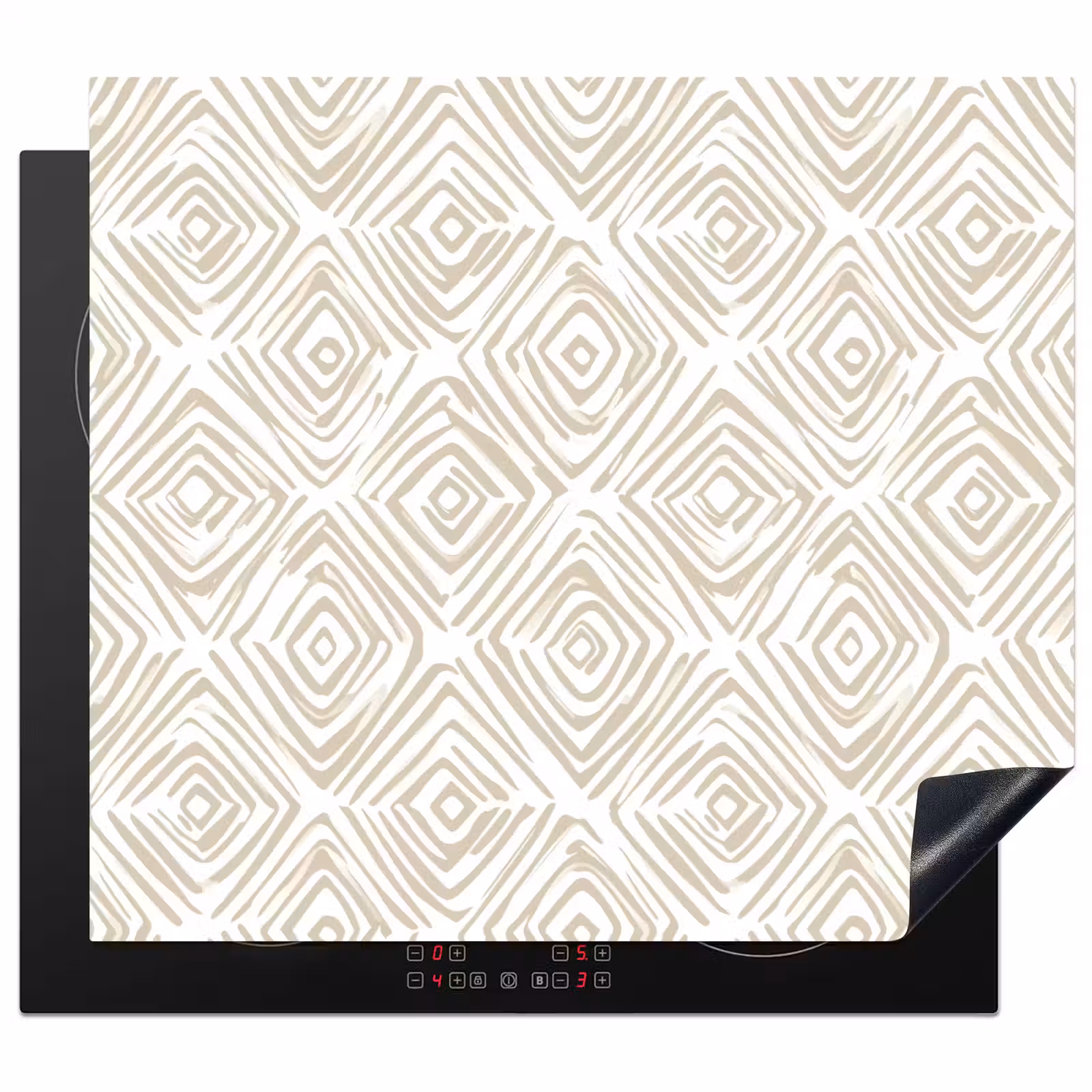 Inductie beschermer - Abstract - Ruit - Beige — 1