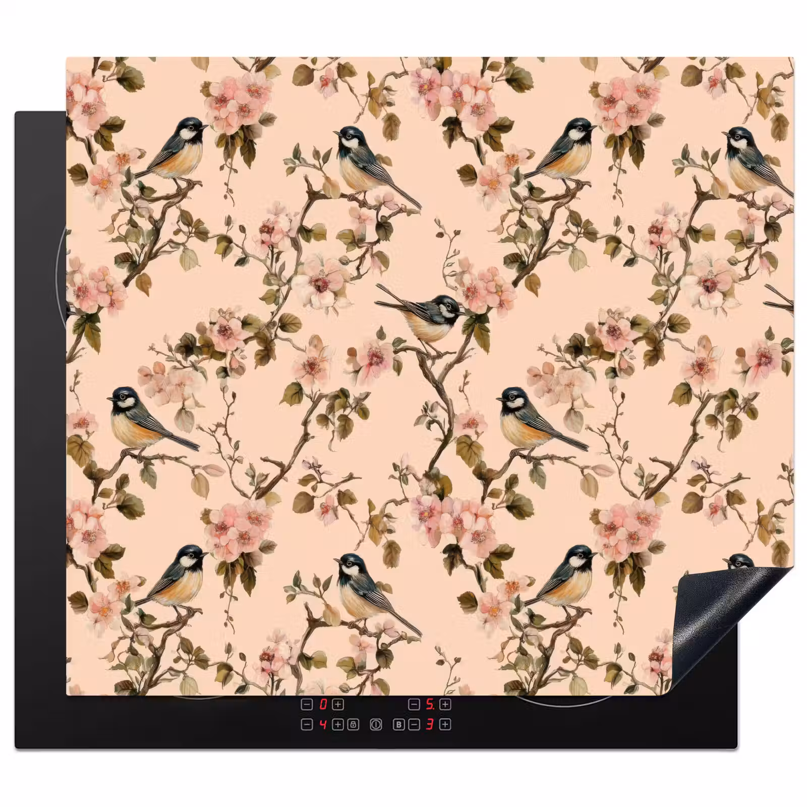 Inductie beschermer - Bloesem - Koolmees - Roze — 1