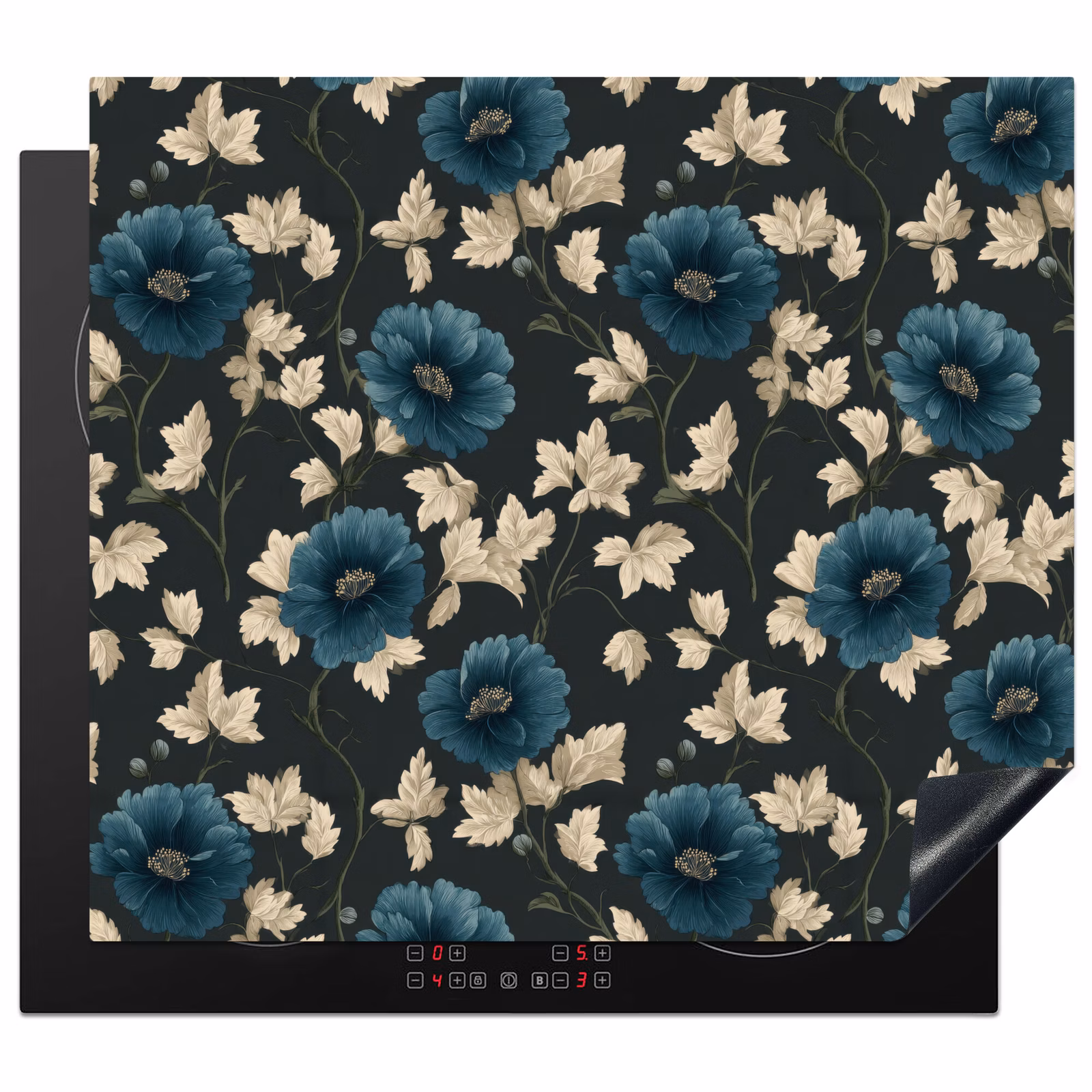 Inductie beschermer - Botanisch - Bloemen - Blauw — 1