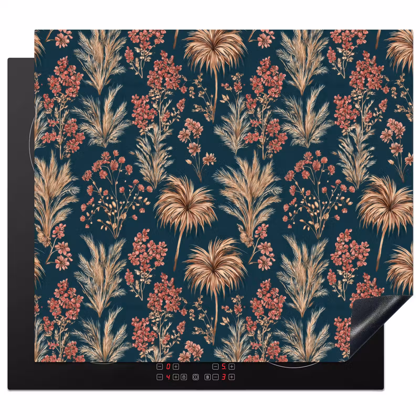 Inductie beschermer - Botanisch - Patroon - Blauw — 1