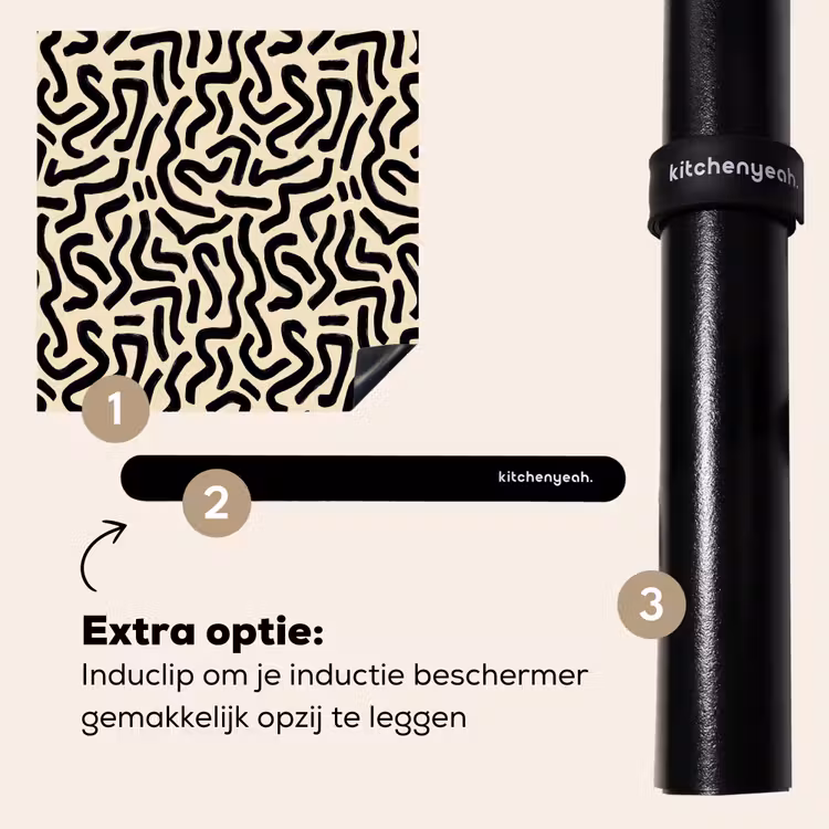Inductie beschermer - Abstract - Lijnen - Zwart — 8