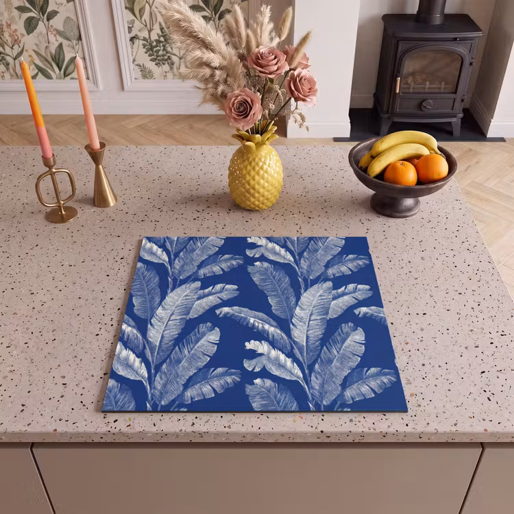 Inductie beschermer - Blad - Palm - Blauw — 3