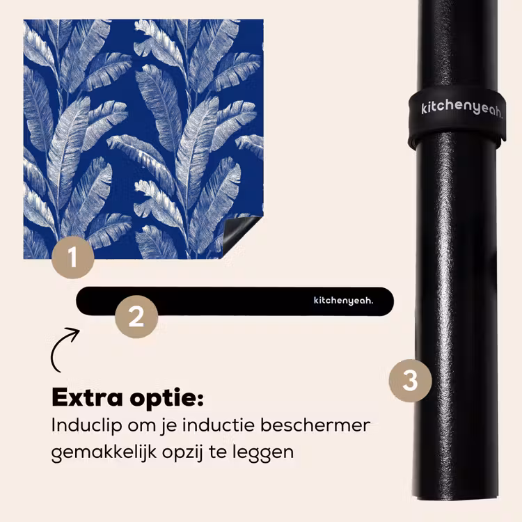 Inductie beschermer - Blad - Palm - Blauw — 8