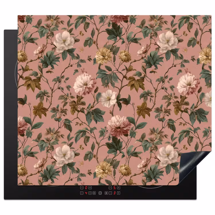 Inductie beschermer - Bloemen - Klassiek - Roze — 1