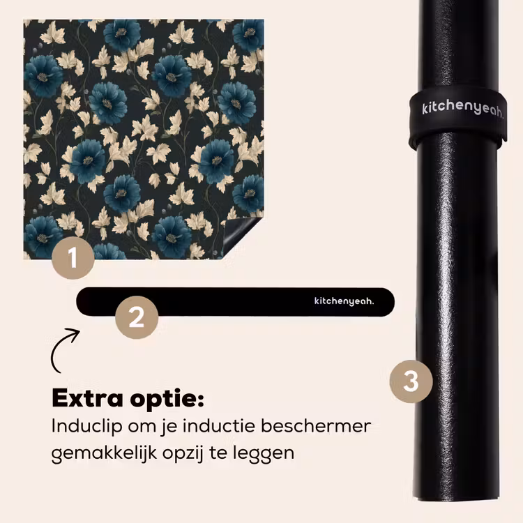 Inductie beschermer - Botanisch - Bloemen - Blauw — 8