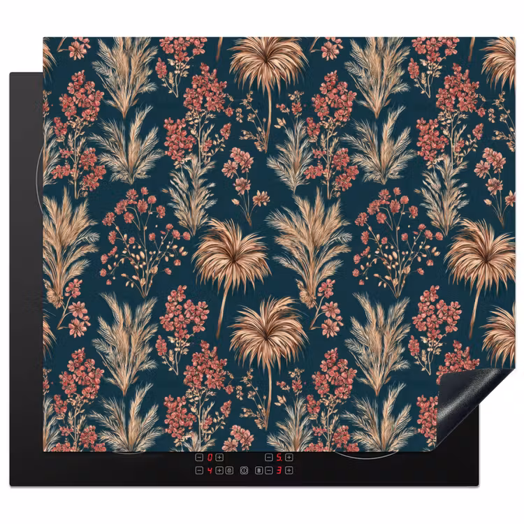 Inductie beschermer - Botanisch - Patroon - Blauw — 1