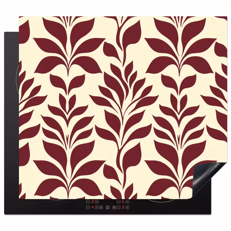 Inductie beschermer - Abstract - Bladeren - Burgundy — 1