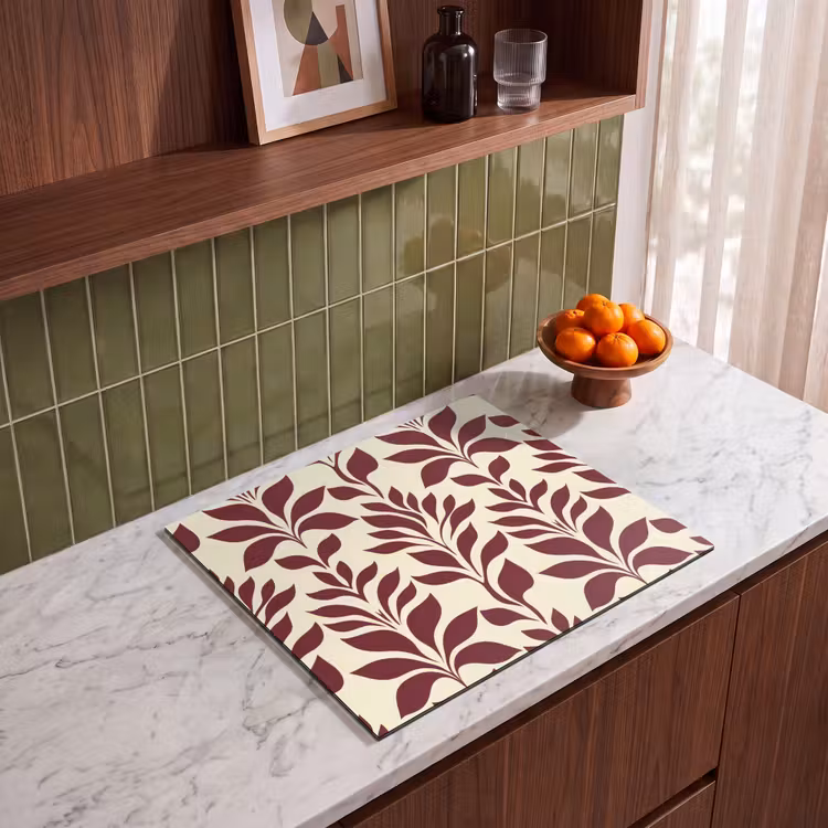 Inductie beschermer - Abstract - Bladeren - Burgundy — 4