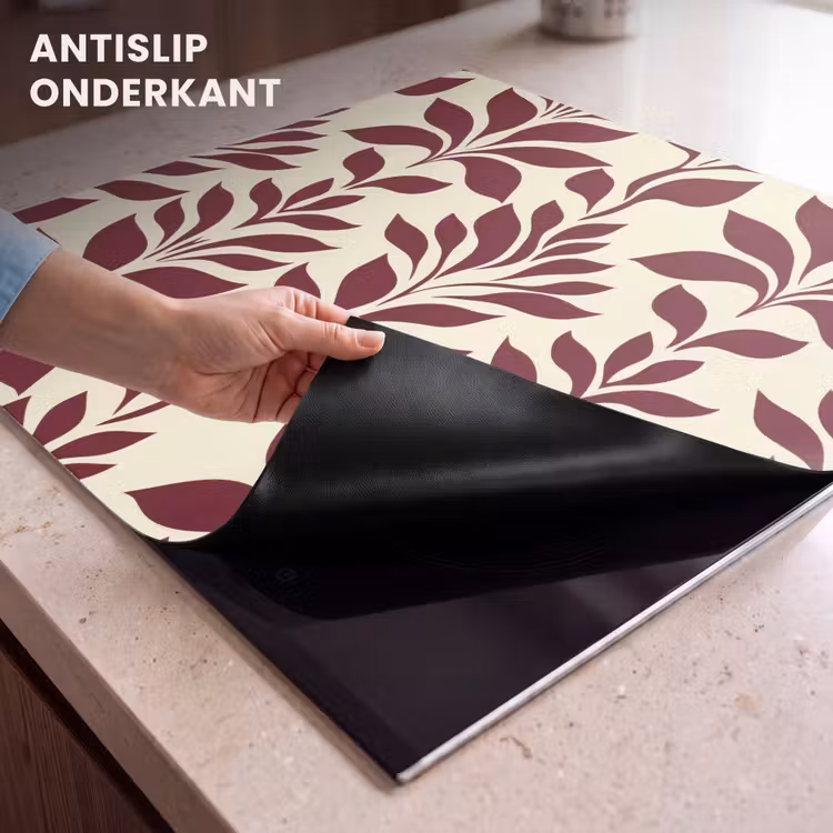 Inductie beschermer - Abstract - Bladeren - Burgundy — 6