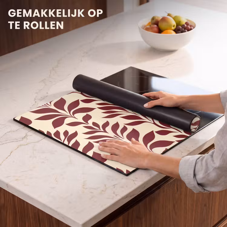Inductie beschermer - Abstract - Bladeren - Burgundy — 7
