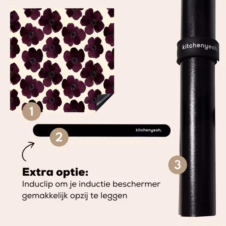Inductie beschermer - Bloemen - Aquarel - Paars — 8