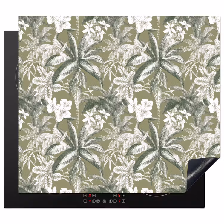 Inductie beschermer - Botanisch - Bloemen - Groen — 1