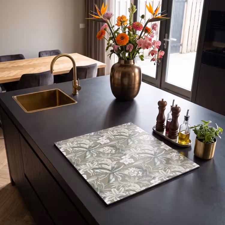 Inductie beschermer - Botanisch - Bloemen - Groen — 2