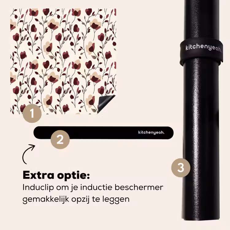 Inductie beschermer - Bloemen - Botanisch - Bordeaux — 8